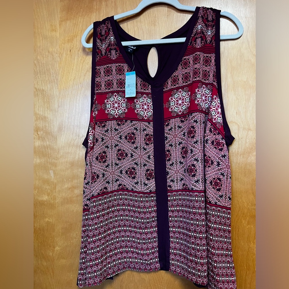 Zulana Sleeveless Boho Print Blouse